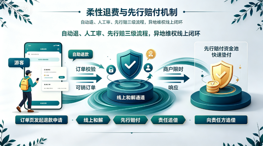 多级自动分账 + 先行赔付机制，旅游行业资金合规与售后监管完整体系