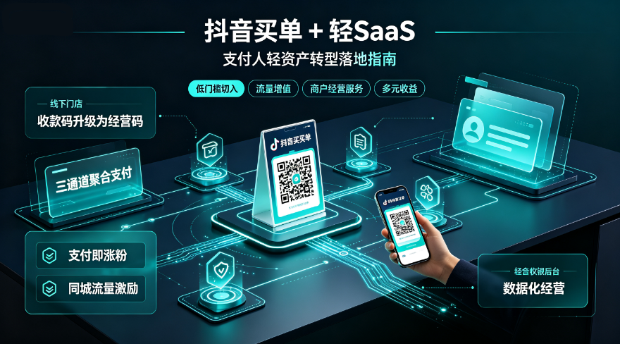 抖音买单 + 轻 SaaS：支付人全新轻资产创业完整落地指南