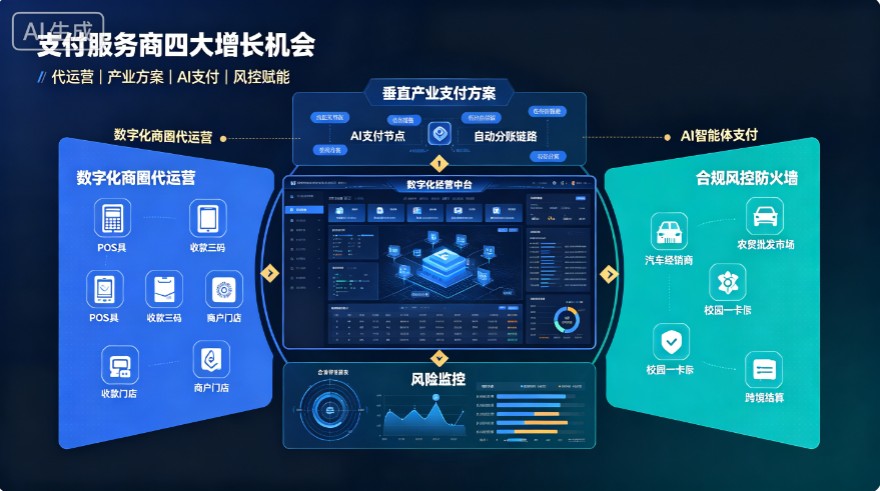 支付服务商身处产业链中间，四大确定性增长机会